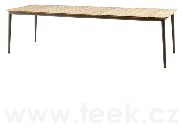 Cane-line Jídelní stůl Core, Cane-line, obdélníkový 274x90x74 cm, rám hliník barva lava grey, deska teak