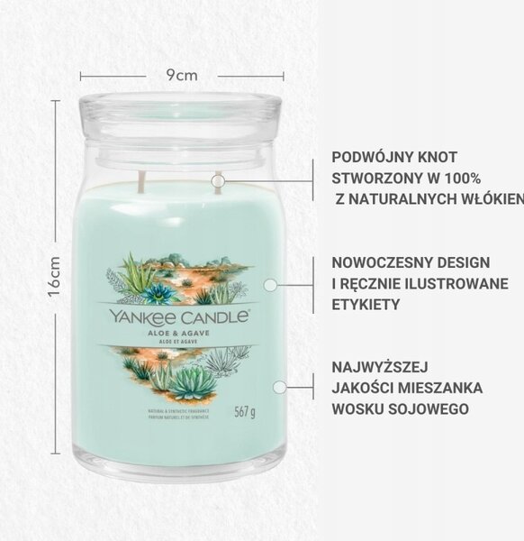 Sójová vonná svíčka aloe vera Yankee Candle 1 ks