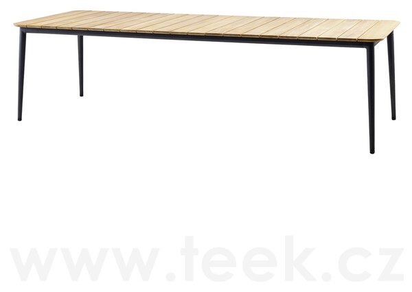 Cane-line Jídelní stůl Core, Cane-line, obdélníkový 274x90x74 cm, rám hliník barva lava grey, deska teak
