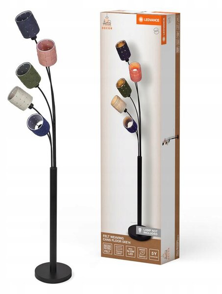 Stojací lampa LEDVANCE s 5 světly Decor Felt Weaving Cans, vyrobená z plst