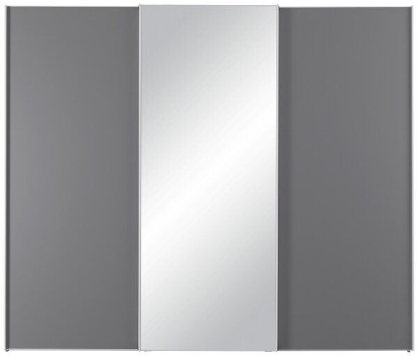 ŠATNÍ SKŘÍŇ SE ZRCADLEM, tmavě šedá, 280/240/68 cm Moderano - Šatní skříně