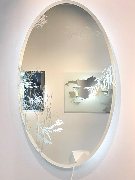100 x 60 cm Odpočinek pískované zrcadlo, podsvícení 1/5 STOD008