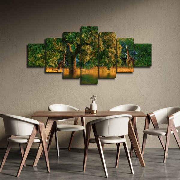 Obraz žiraf v přírodě (210x100 cm)