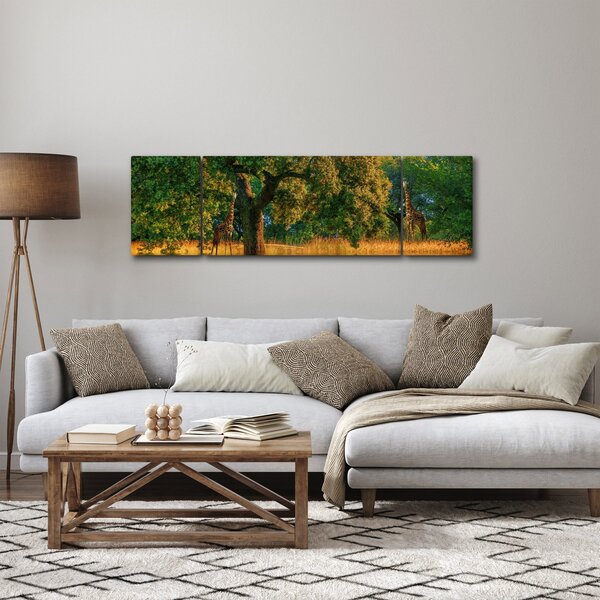 Obraz žiraf v přírodě (170x50 cm)