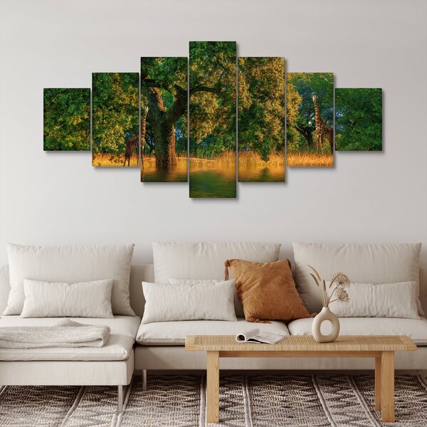 Obraz žiraf v přírodě (210x100 cm)