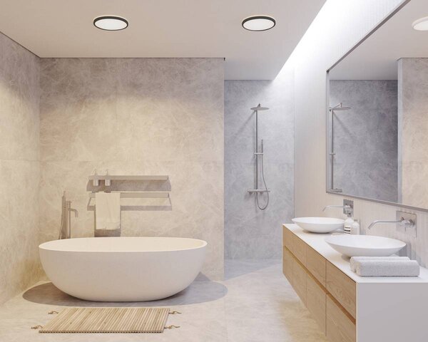 Stropní svítidlo Nordlux Oja ⌀29,4cm, DIM 3000K/4000K, IP54 Barva: Černá