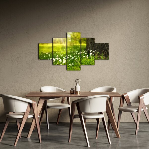 Obraz paseky a květin (125x70 cm)