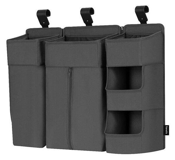 Lionelo - Organizér na postýlku 3v1 SIDEPOCKET Grey