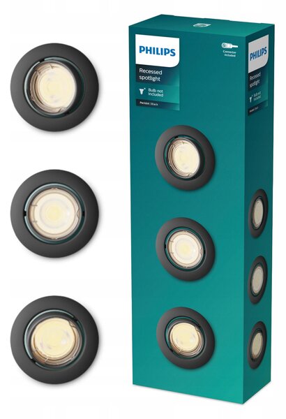 3x Halogenové podhledové svítidlo LED GU10, pohyblivé, Peridot Philips