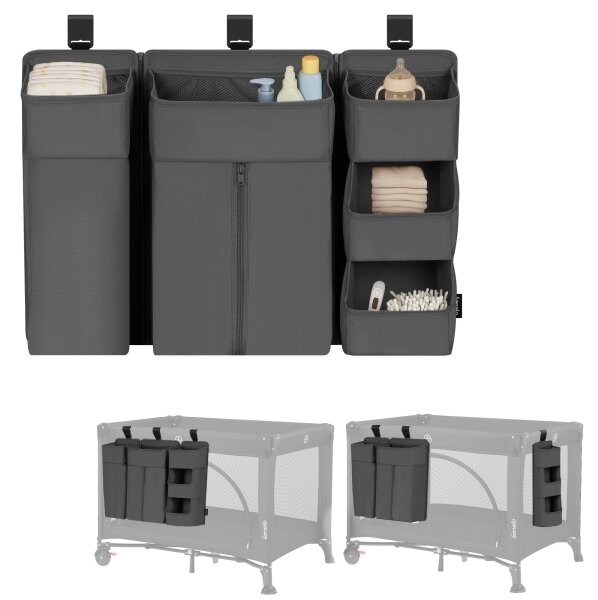 Lionelo - Organizér na postýlku 3v1 SIDEPOCKET Grey