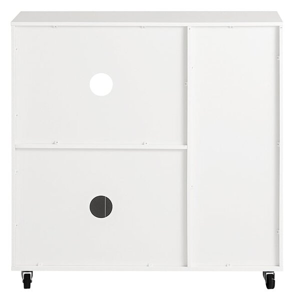 SoBuy FSB78-W Příborník Kuchyňský vozík Skříňka do mikrovlnky Kuchyňská skříňka Bílá 88,5x89x40cm