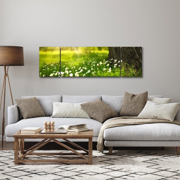 Obraz paseky a květin (170x50 cm)