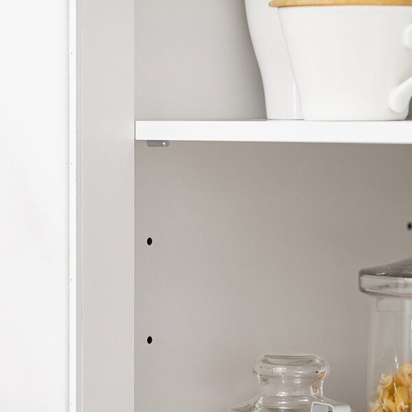 SoBuy FSB78-W Příborník Kuchyňský vozík Skříňka do mikrovlnky Kuchyňská skříňka Bílá 88,5x89x40cm