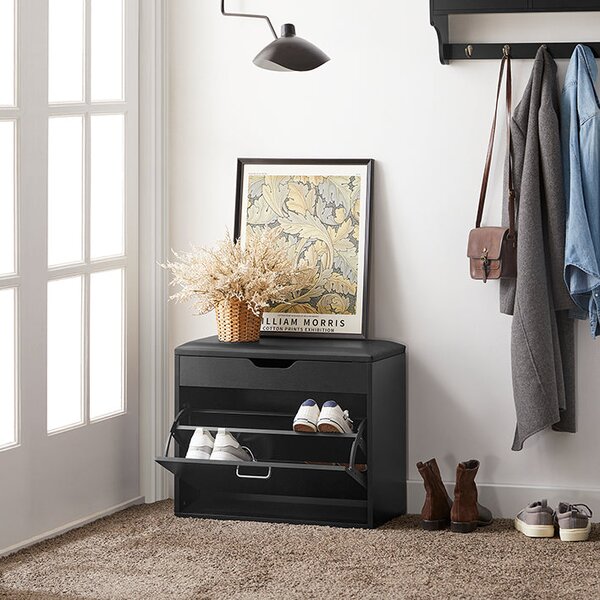 SoBuy FSR95-SCH Botník s lavicí Lavice na boty Sklápěč bot s 1 klapkou sedáku 60x50x30cm