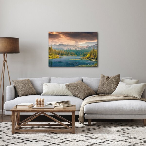 Obraz horské řeky a hor (70x50 cm)