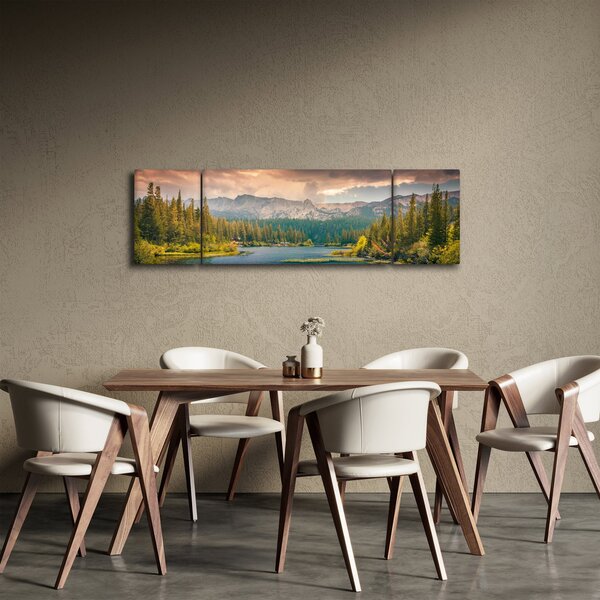 Obraz horské řeky a hor (170x50 cm)