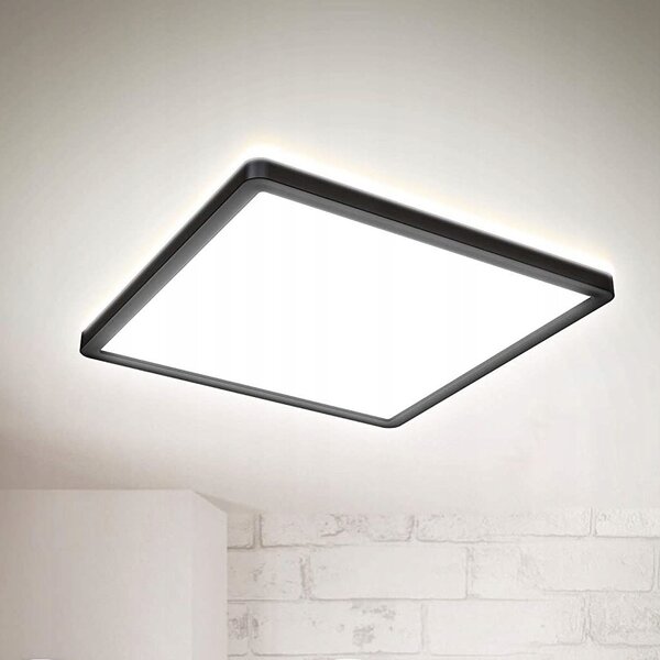 Stropní Svítidlo čtvercové Briloner Leuchten - LED Panel 29,3 x 2,8 cm černé