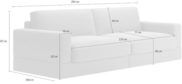 POHOVKA BIG SOFA, textil, krémová Sit & More - Pohovky, Online Only