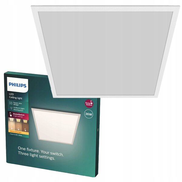 Stropní Svítidlo Philips bílý čtvercový 60x60 cm 36 W 3300 lm 2700 K LED
