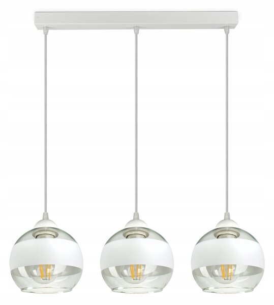 Závěsné stropní svítidlo lustr Bílé skleněné koule White Belt BZ3 LED E27