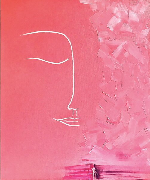 Ručně malovaný obraz od Larysa Siedina - "Šípková růže", rozměr: 50 x 60 cm