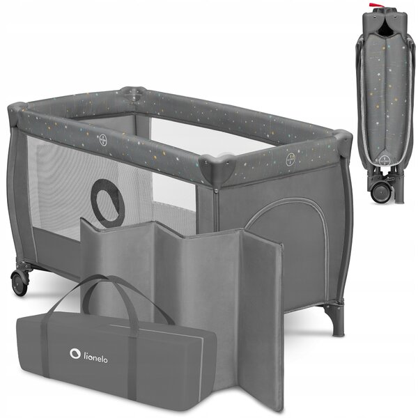 Cestovní postýlka Lionelo LO-STEFI PLUS GREY MULTICOLOR