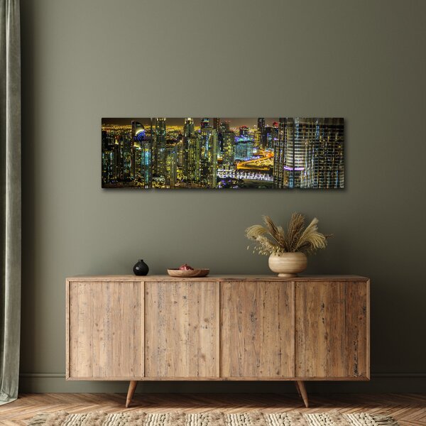 Obraz nočního města (170x50 cm)