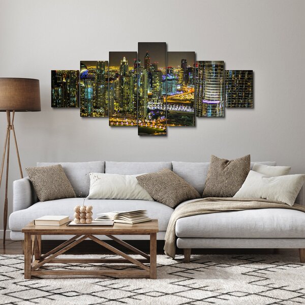 Obraz nočního města (210x100 cm)