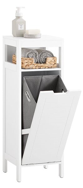SoBuy BZR122-W Prádelní skříň Koš na prádlo Koupelnová skříňka Bílá 30x90x30 cm