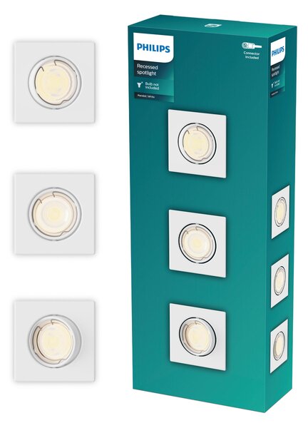 3x Halogenové podhledové svítidlo LED GU10, pohyblivé, Peridot Philips