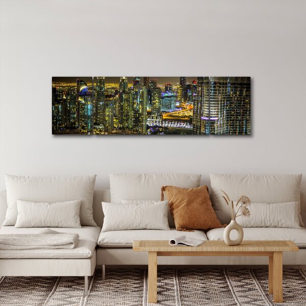 Obraz nočního města (170x50 cm)