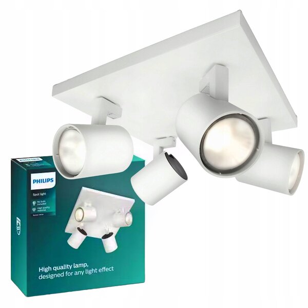 Kvadratové bodové svítidlo Philips Runner 24 x 24 x 10,9 cm bílé