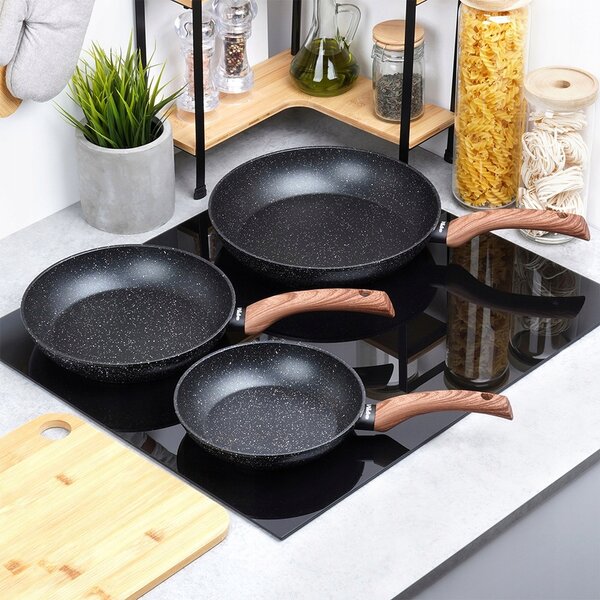 Sada pánví Vilde granitová 20 cm 24 cm, nezahřívající se rukojeti