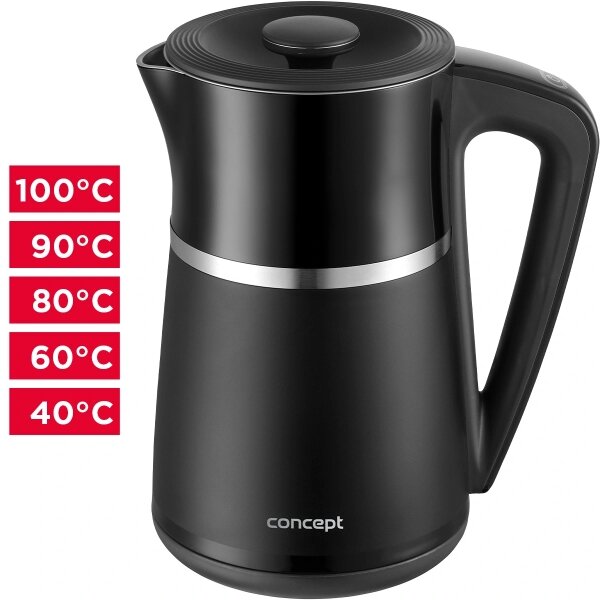 Concept RK3100 - Rychlovarná konvice s termotegulací 1,7 l 2200W/230V černá