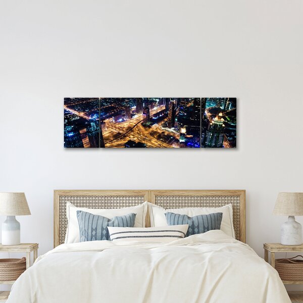 Obraz nočního města (170x50 cm)