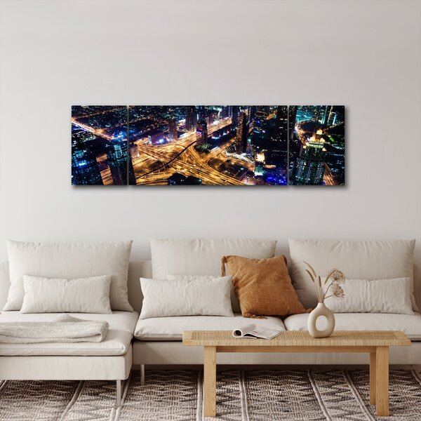 Obraz nočního města (170x50 cm)