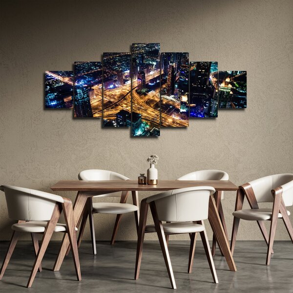 Obraz nočního města (210x100 cm)