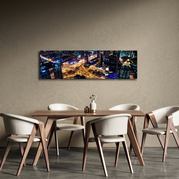 Obraz nočního města (170x50 cm)