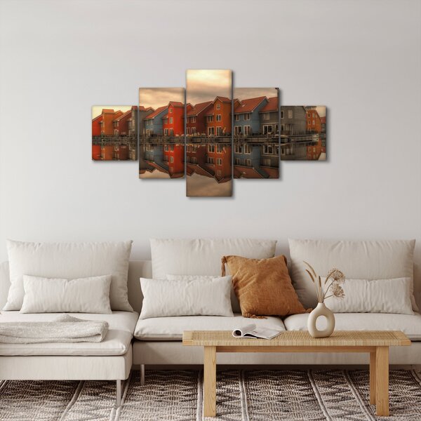 Obraz barevných domečků (125x70 cm)