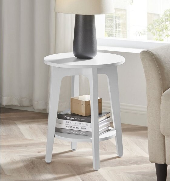 Odkládací stolek KAEL 40 cm bílá