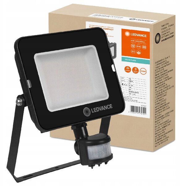 Svítidlo Ledvance COMPACT SENSOR 50W 4000K neutrální 5000lm IP65 Černé