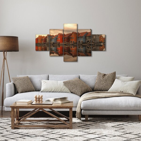 Obraz barevných domečků (125x70 cm)