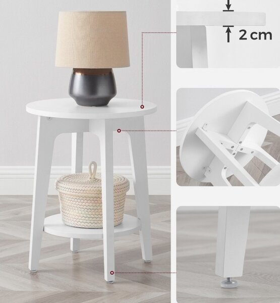 Odkládací stolek KAEL 40 cm bílá