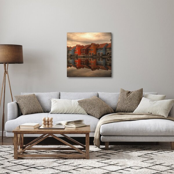Obraz barevných domečků (30x30 cm)