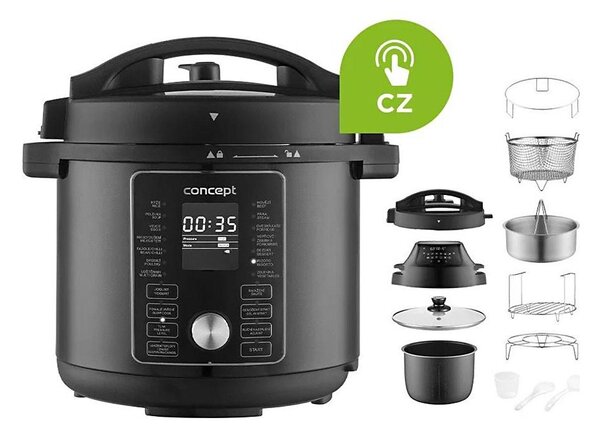 Concept CK8000-Multifunkční el. tlak. hrnec a horko. frit. 5,6 l 11v1 1500W/230V