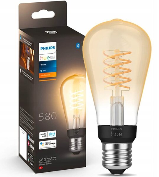 LED žárovka Philips Hue White Filament ST64 E27