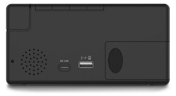 Elektronický budík Hama Ibiza černý, digitální hodiny s kalendářem