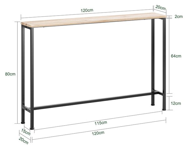 SoBuy FSB19-XL-Z Konzolový stolek Boční stolek Odkládací stolek 120x80x20cm