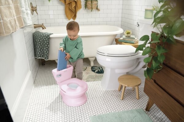 Ingenuity - Dětská toaleta se zvukem MY SIZE růžová 2xAAA