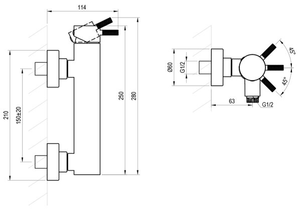 Ravak X070651 - Sprchová baterie NOX matná černá